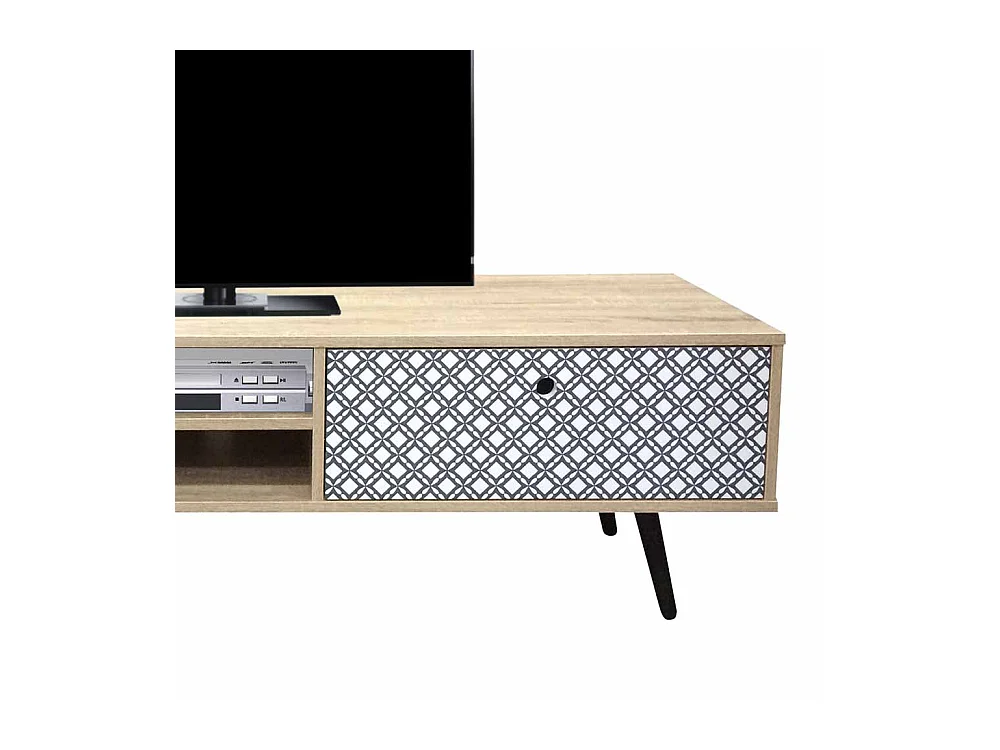 TV Unterschrank im Retro Design Bunt gemustert
