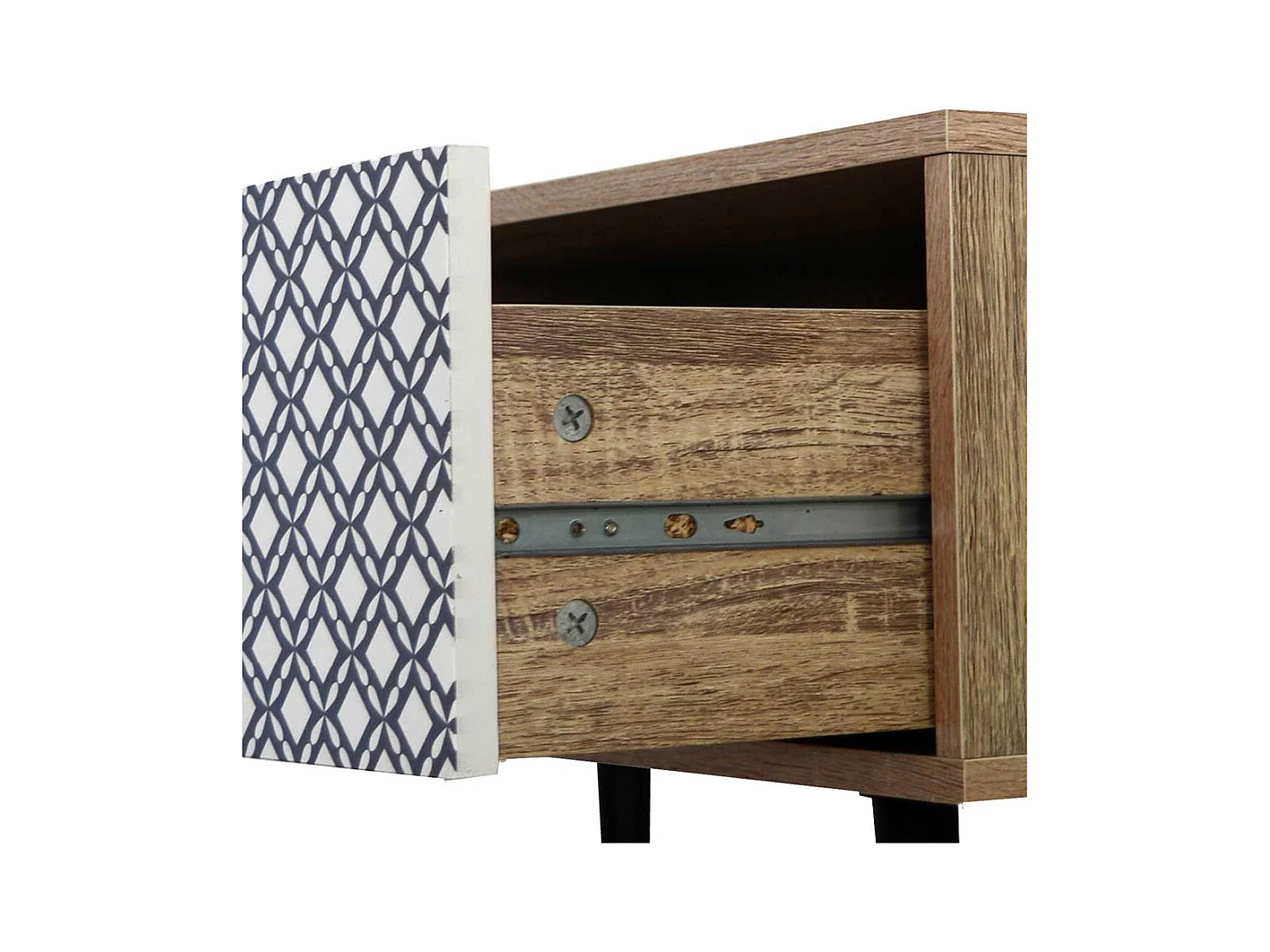 TV Unterschrank im Retro Design Bunt gemustert