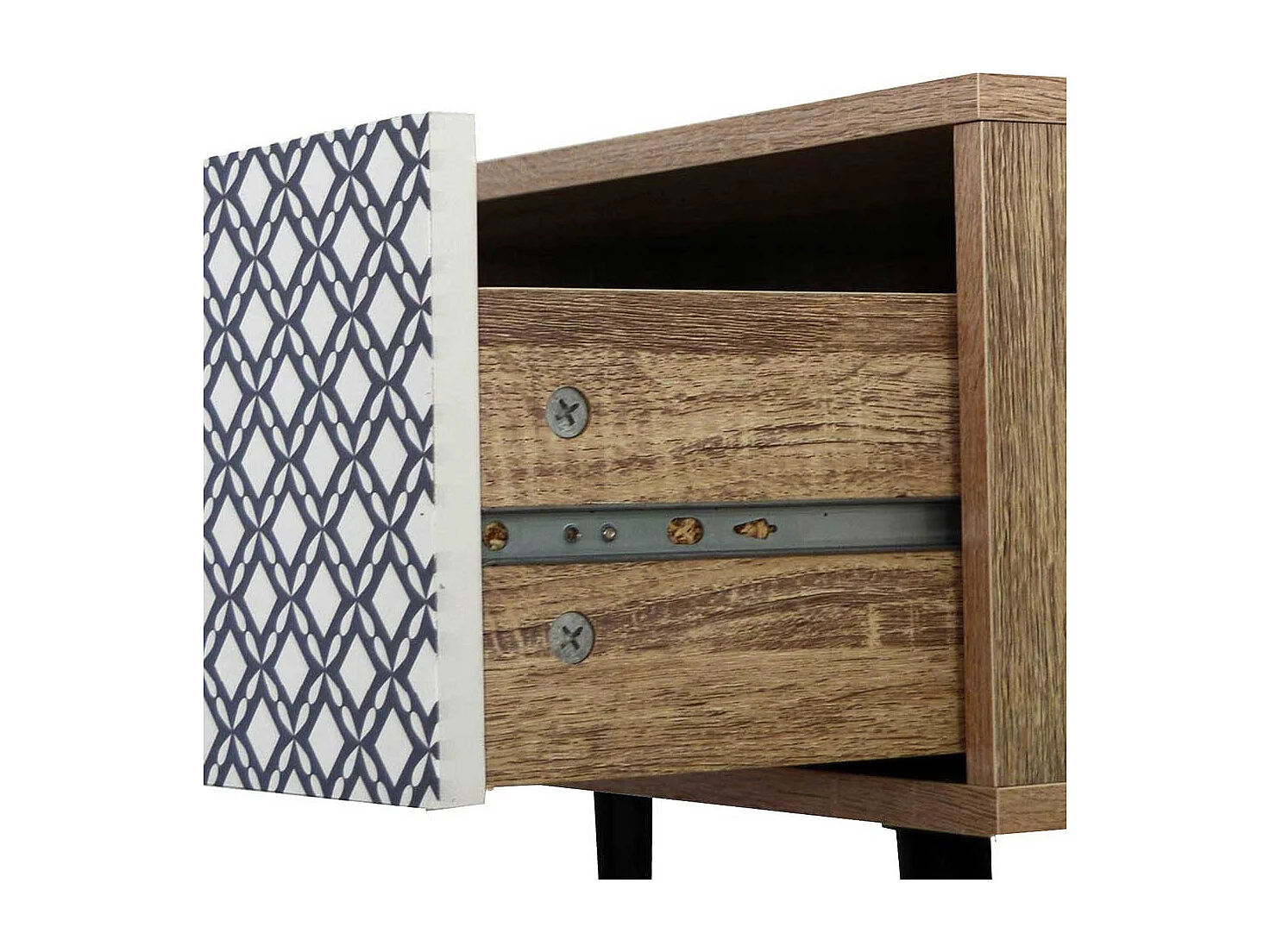 TV Unterschrank im Retro Design Bunt gemustert