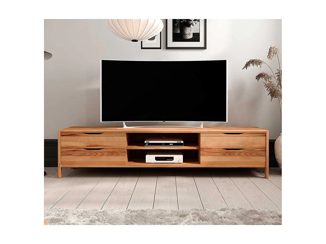 TV Board Fernsehtisch mit Schubladen und offenen Fächern