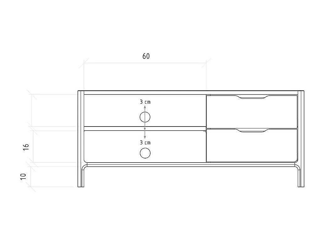 TV Lowboard Fernsehtisch mit Schubladen und offenen Fächern