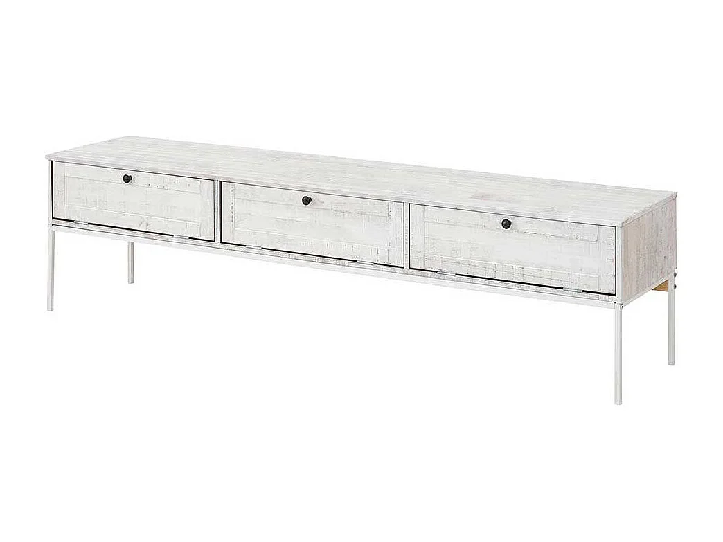 Lowboard in Creme Weiß massiv 175 cm breit