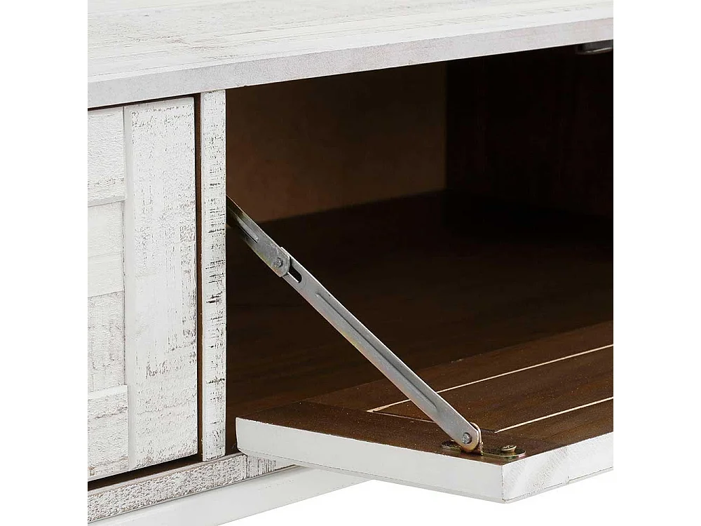 Lowboard in Creme Weiß massiv 175 cm breit