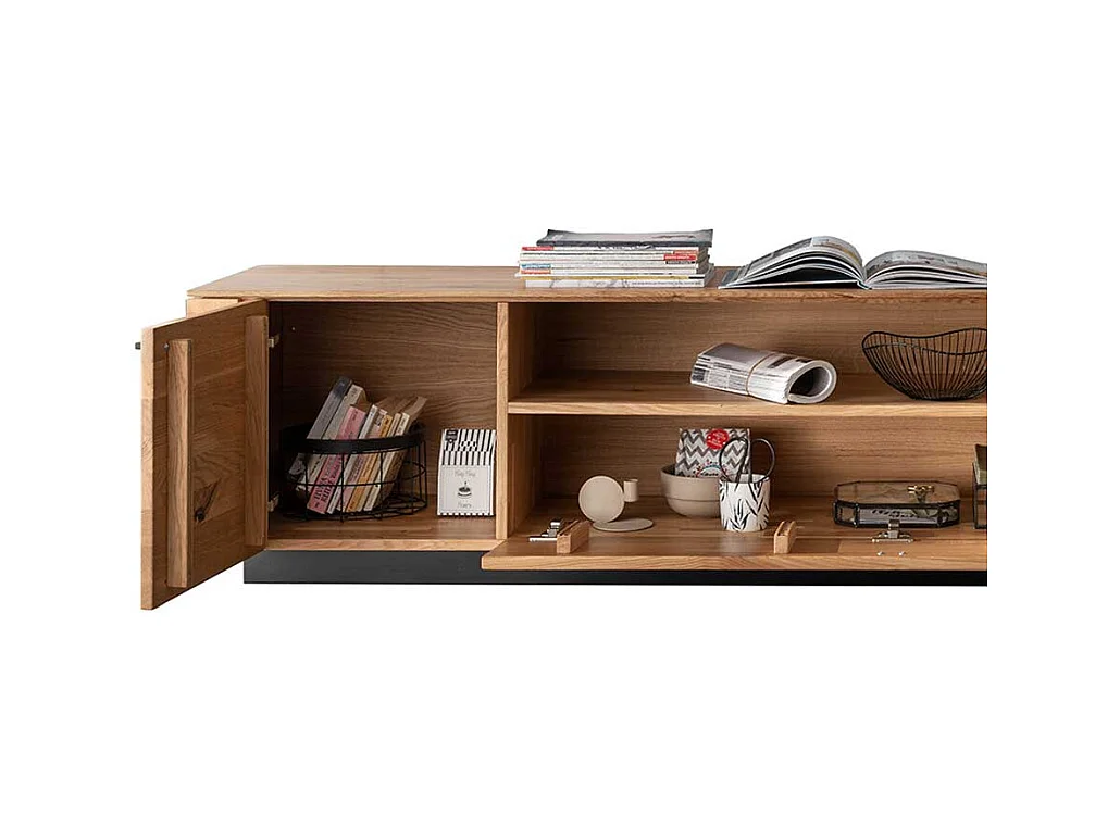 TV Unterschrank Wildeiche massiv geölt 220 cm breit modernem Design