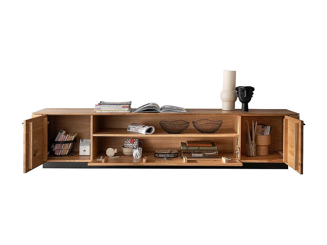 TV Unterschrank Wildeiche massiv geölt 220 cm breit modernem Design