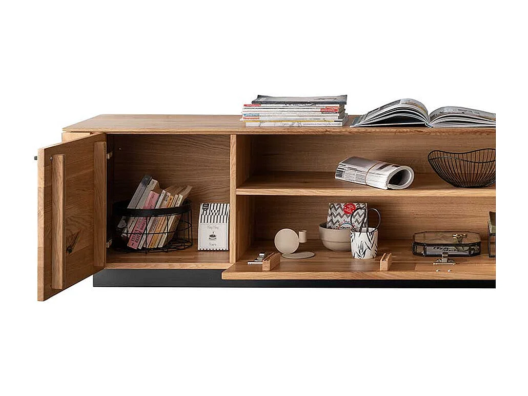 TV Unterschrank Wildeiche massiv geölt 220 cm breit modernem Design