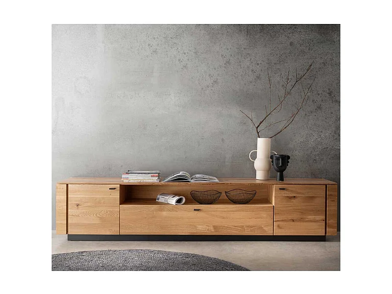 TV Unterschrank Wildeiche massiv geölt 220 cm breit modernem Design