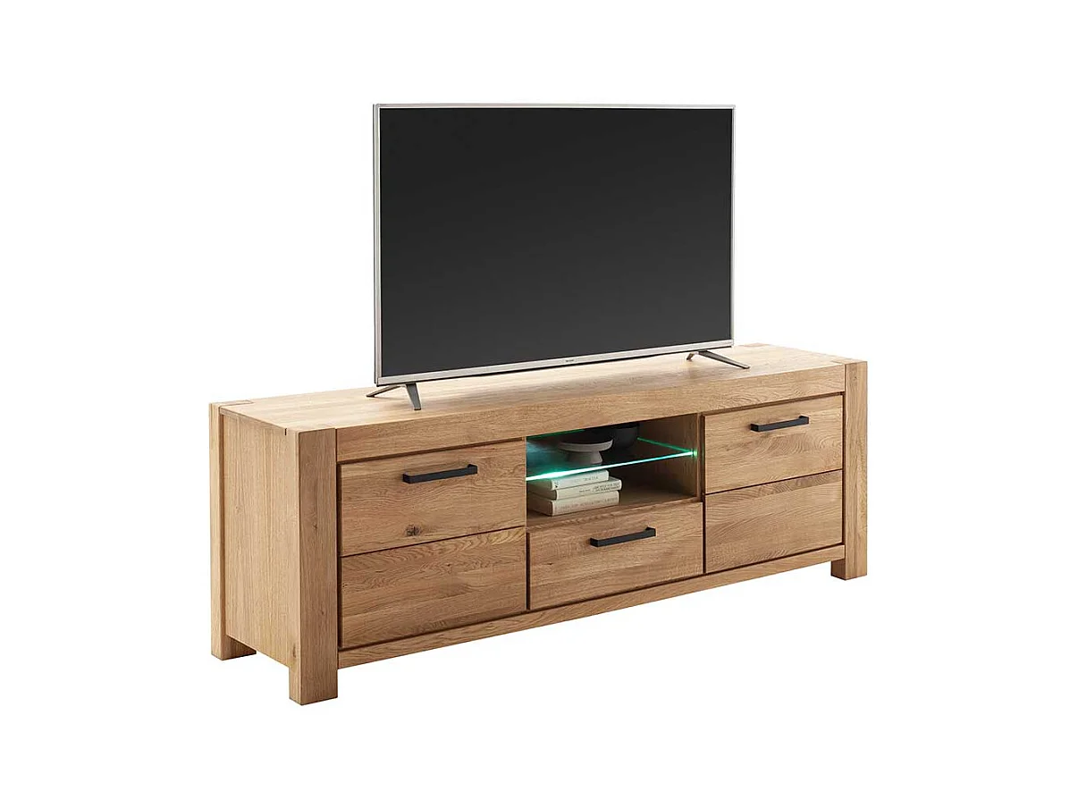 TV Lowboard Lowboard in Wildeichefarben mit Schubladen