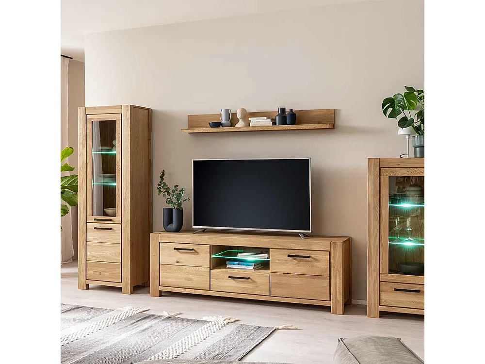 TV Lowboard Lowboard in Wildeichefarben mit Schubladen