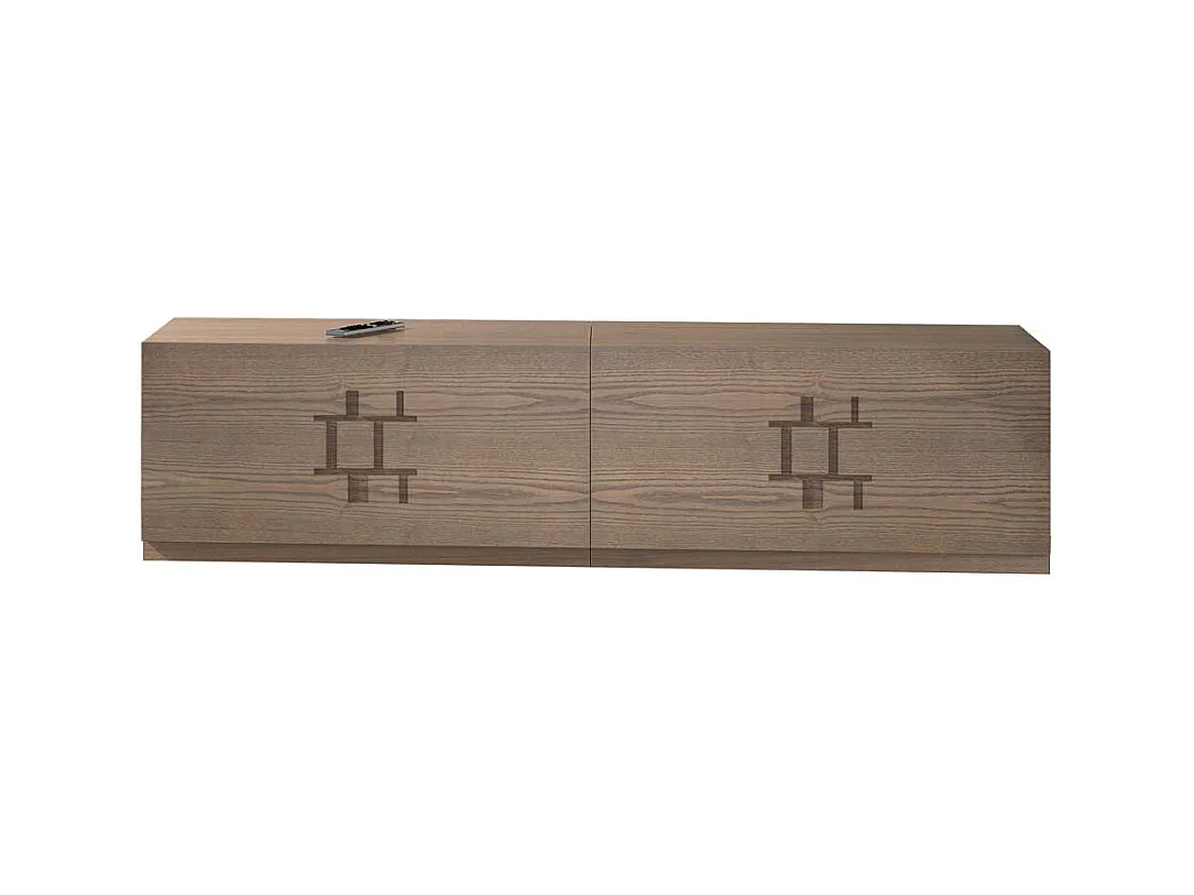 Fernsehboard in Esche dunkel furniert 180 cm breit (2er Set)