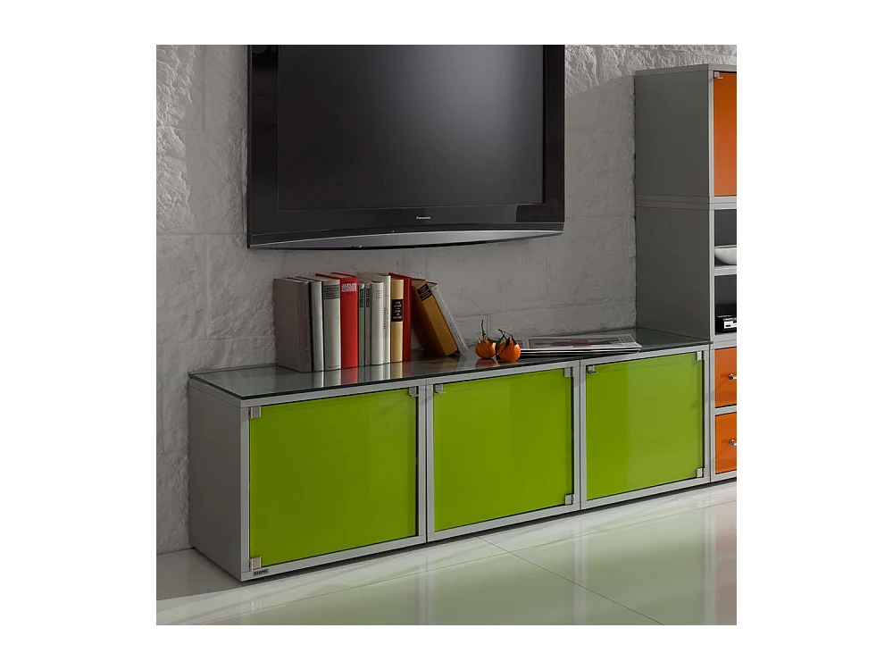 Design Lowboard in Grün Glas modern