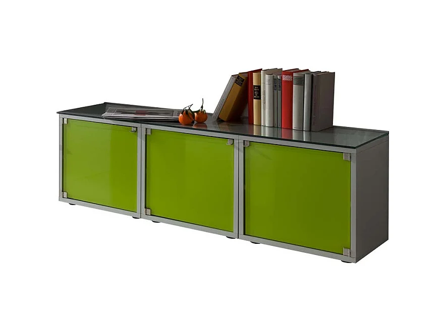 Design Lowboard in Grün Glas modern