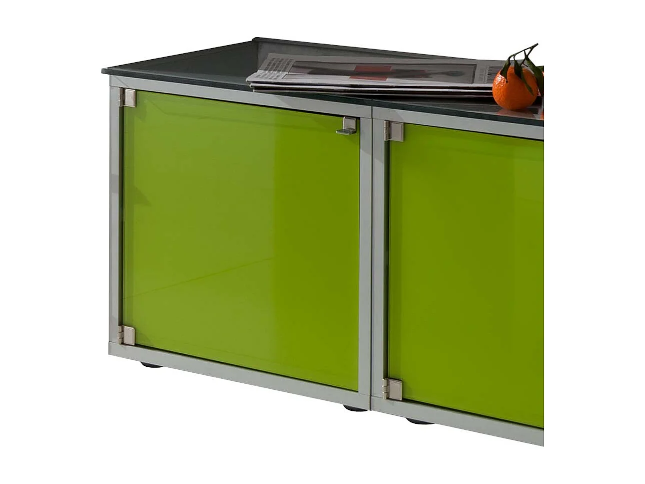 Design Lowboard in Grün Glas modern