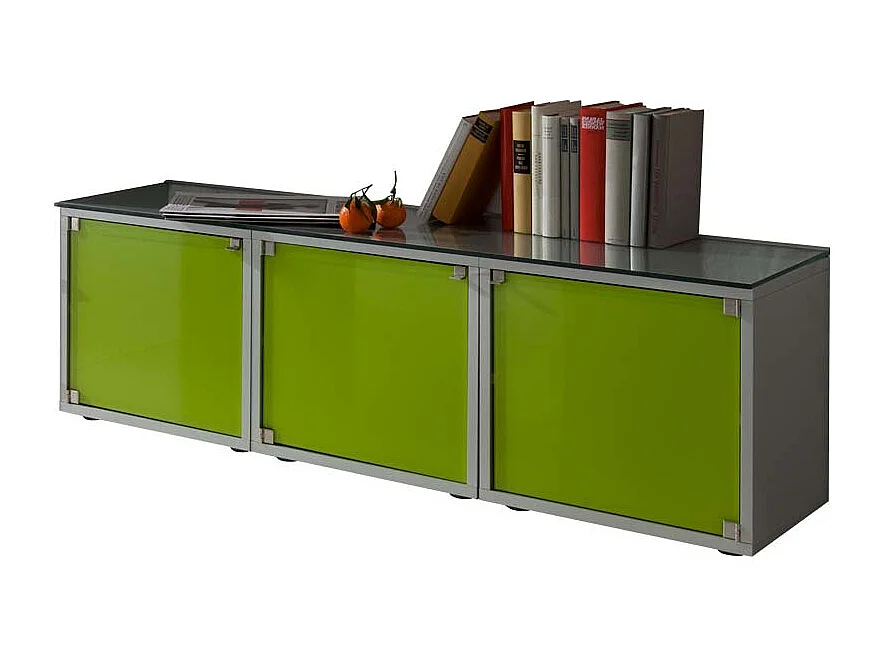 Design Lowboard in Grün Glas modern