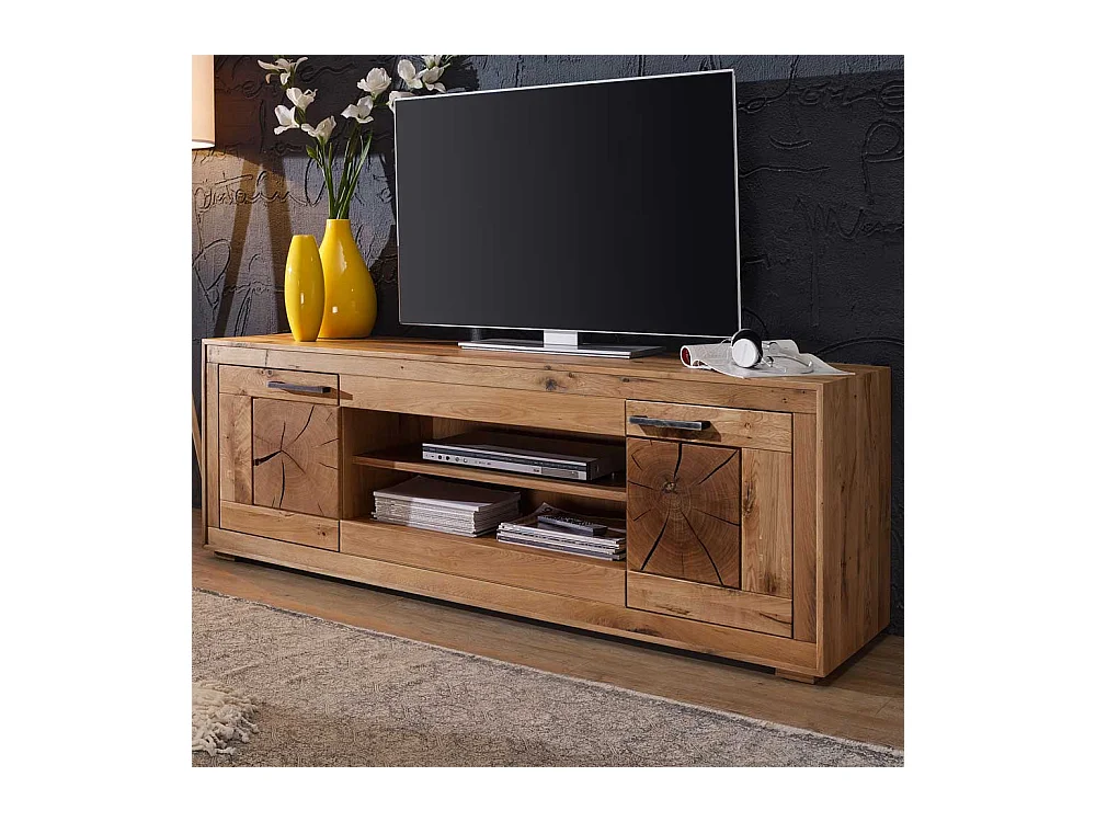 TV Schrank aus Wildeiche Massivholz 200 cm breit