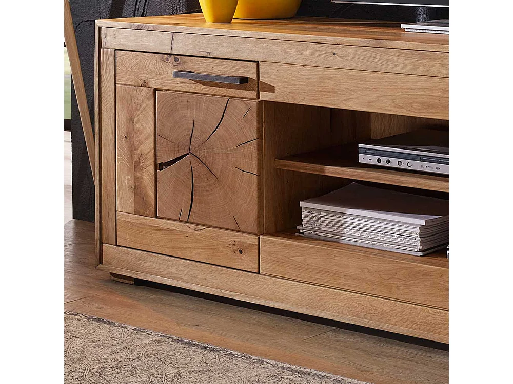TV Schrank aus Wildeiche Massivholz 200 cm breit