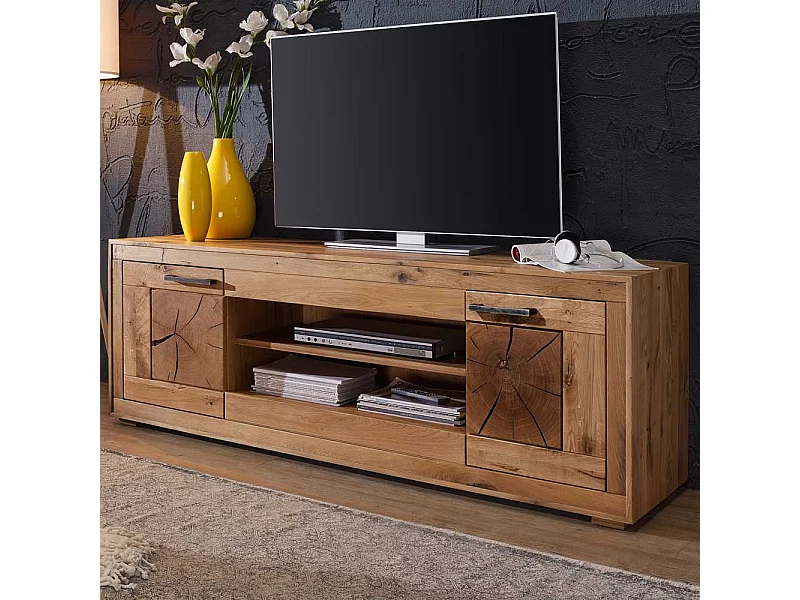 TV Schrank aus Wildeiche Massivholz 200 cm breit