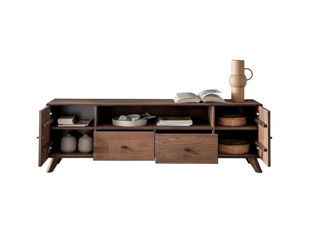 TV Element Kernbuche braun geölt 180 cm breit - 57 cm hoch