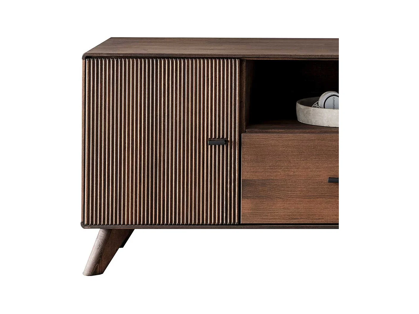 TV Element Kernbuche braun geölt 180 cm breit - 57 cm hoch