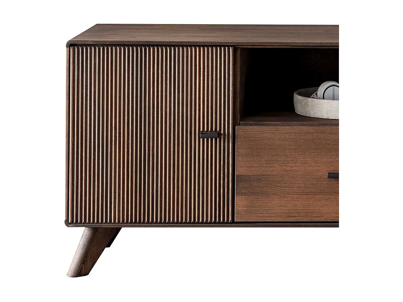 TV Element Kernbuche braun geölt 180 cm breit - 57 cm hoch