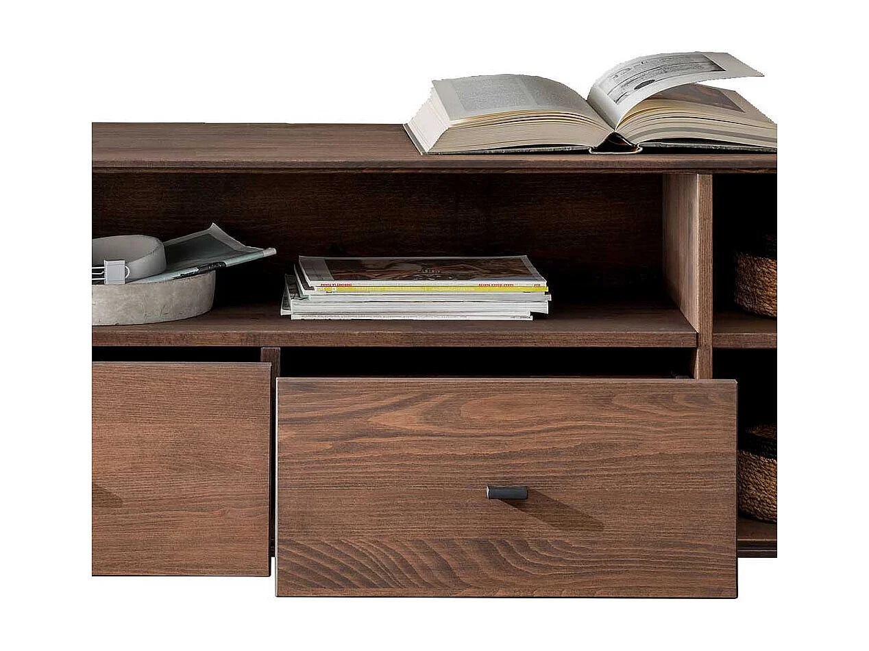 TV Element Kernbuche braun geölt 180 cm breit - 57 cm hoch