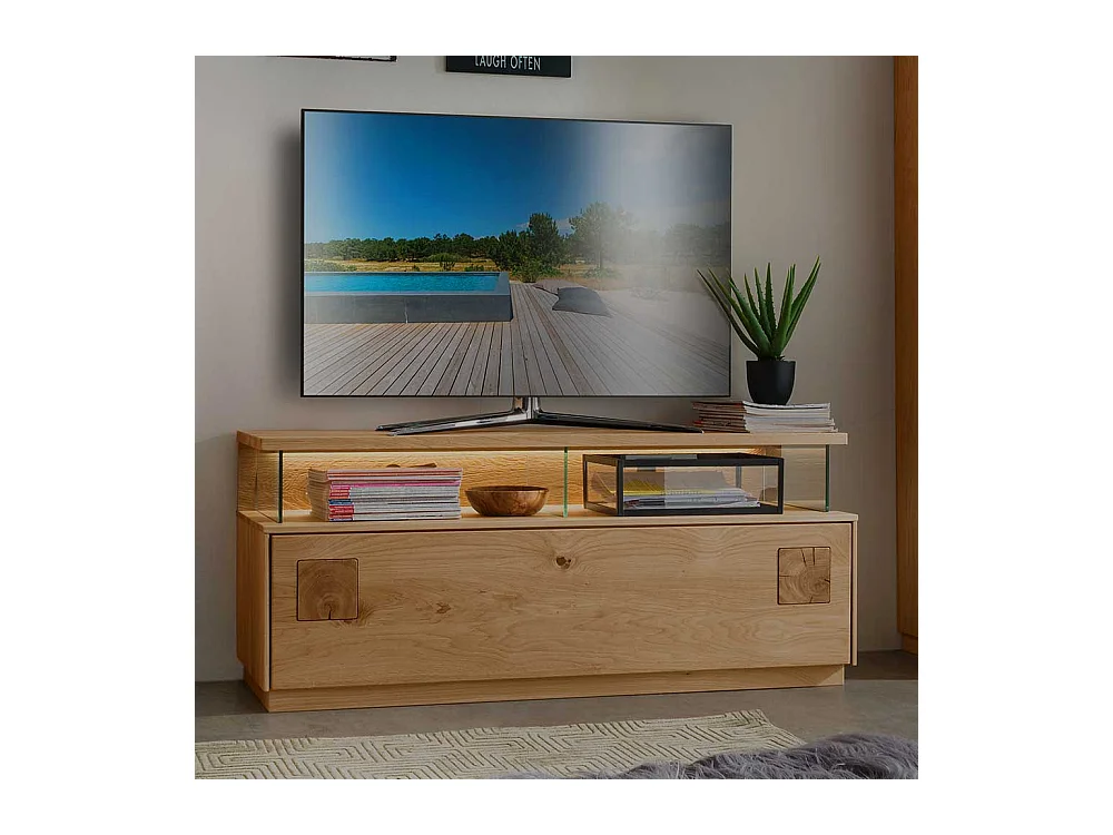 Flachstrecke Wohnzimmer aus Wildeiche Massivholz modernem Design