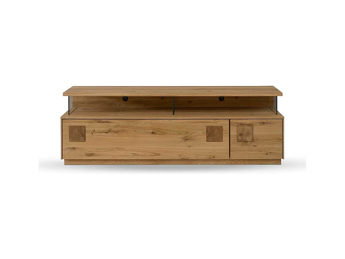 Wildeiche massiv Lowboard in modernem Design Klappe und Tür