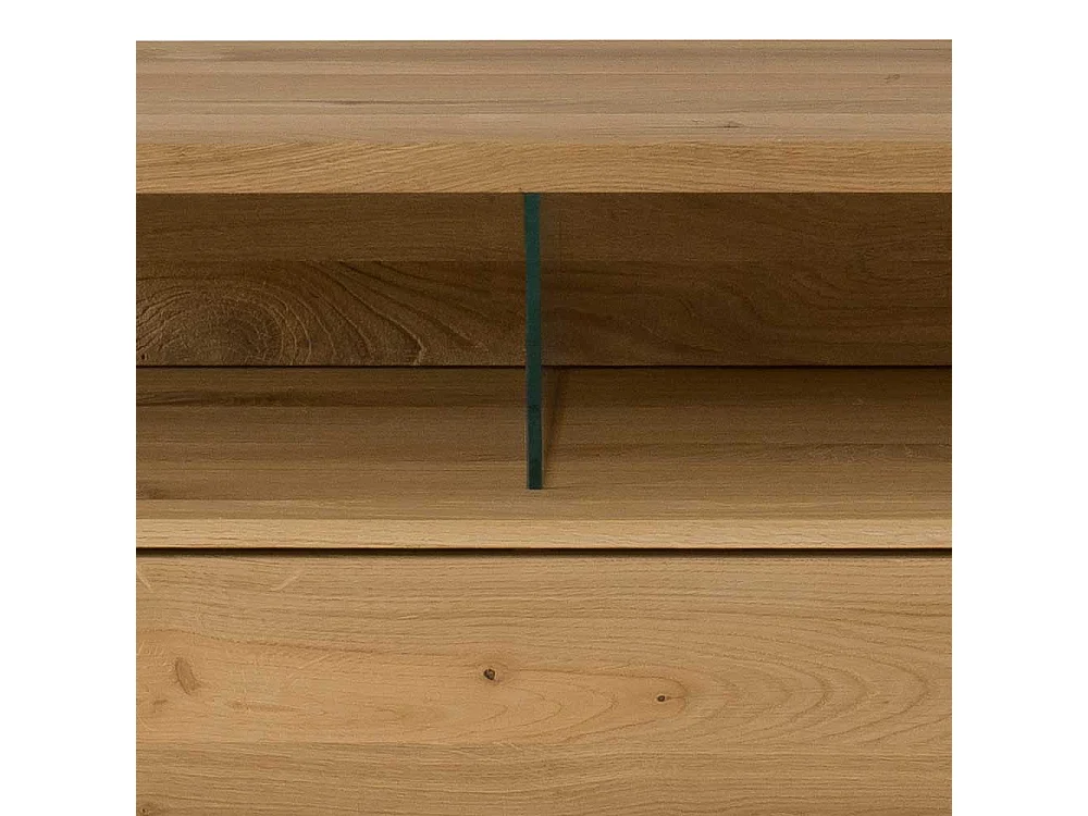 Flachstrecke Wohnzimmer aus Wildeiche Massivholz 130 cm breit