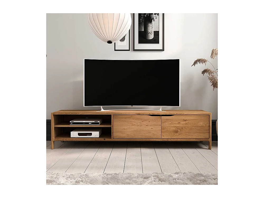 TV Lowboard Fernsehtisch mit Türen und offenen Fächern