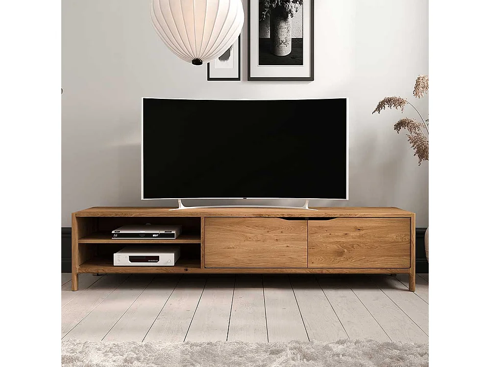 TV Lowboard Fernsehtisch mit Türen und offenen Fächern