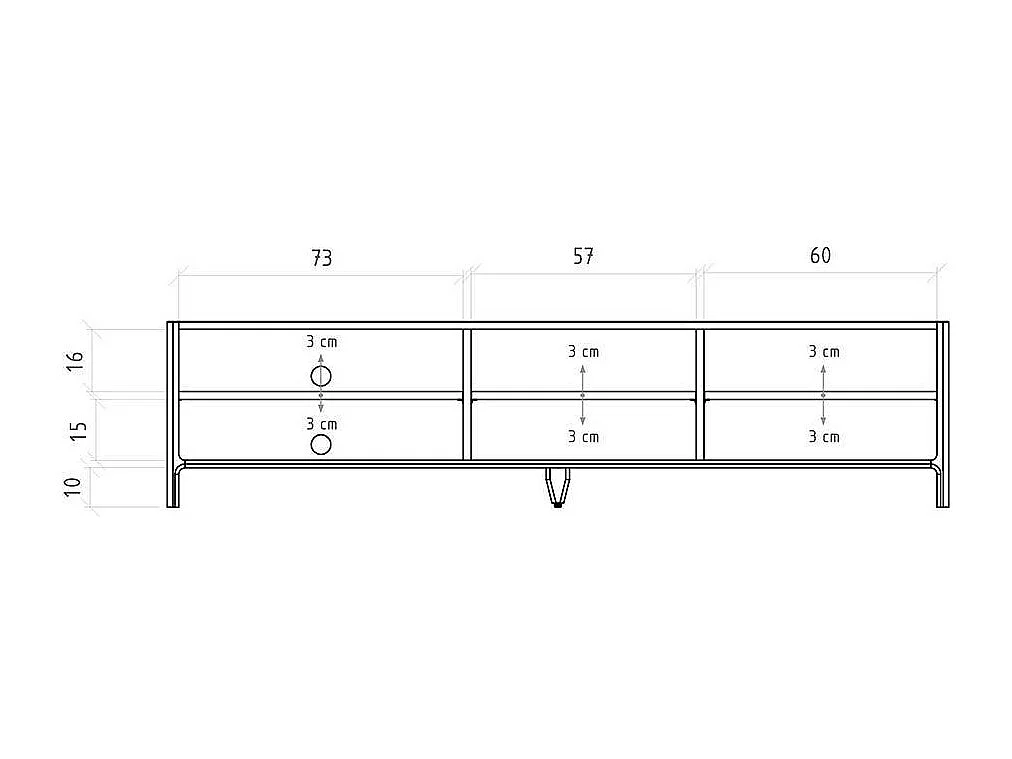 TV Lowboard Fernsehtisch mit Türen und offenen Fächern