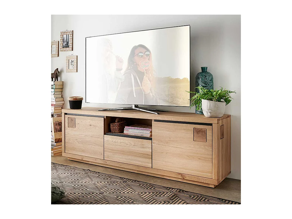 TV Board aus Wildeiche Massivholz 170 cm breit