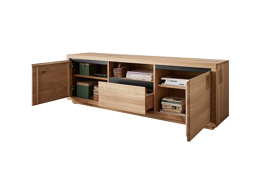 TV Board aus Wildeiche Massivholz 170 cm breit