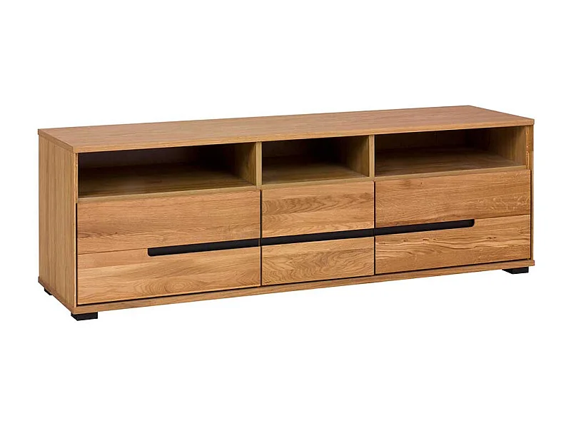 Fernsehboard in Eichefarben 3 Soft Close Schubladen
