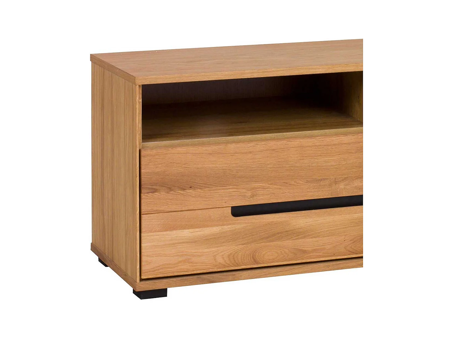 Fernsehboard in Eichefarben 3 Soft Close Schubladen