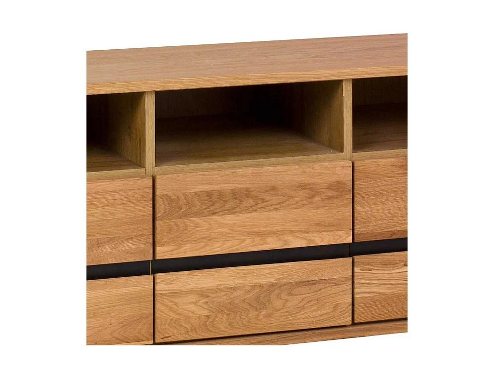 Fernsehboard in Eichefarben 3 Soft Close Schubladen