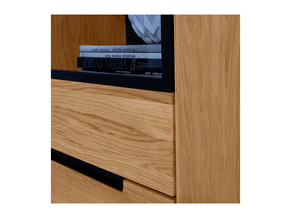 Fernsehboard in Eichefarben 3 Soft Close Schubladen