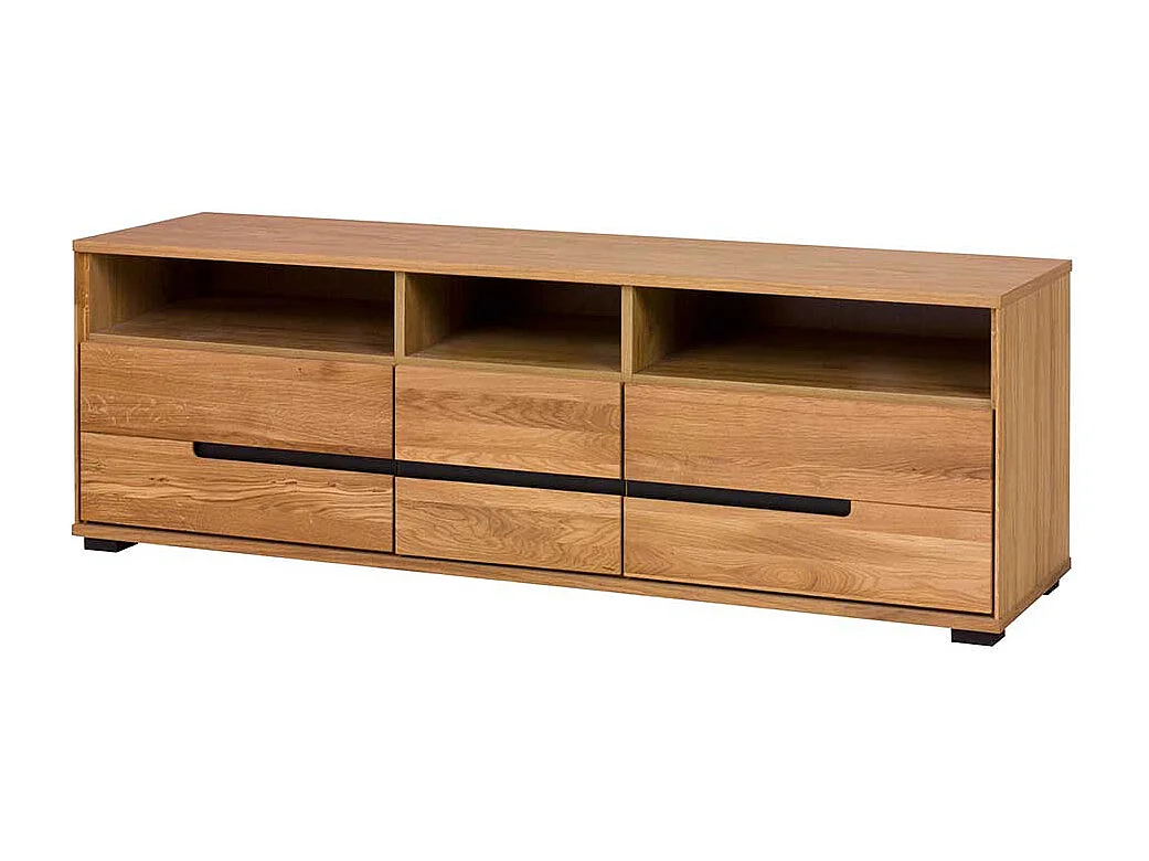 Fernsehboard in Eichefarben 3 Soft Close Schubladen