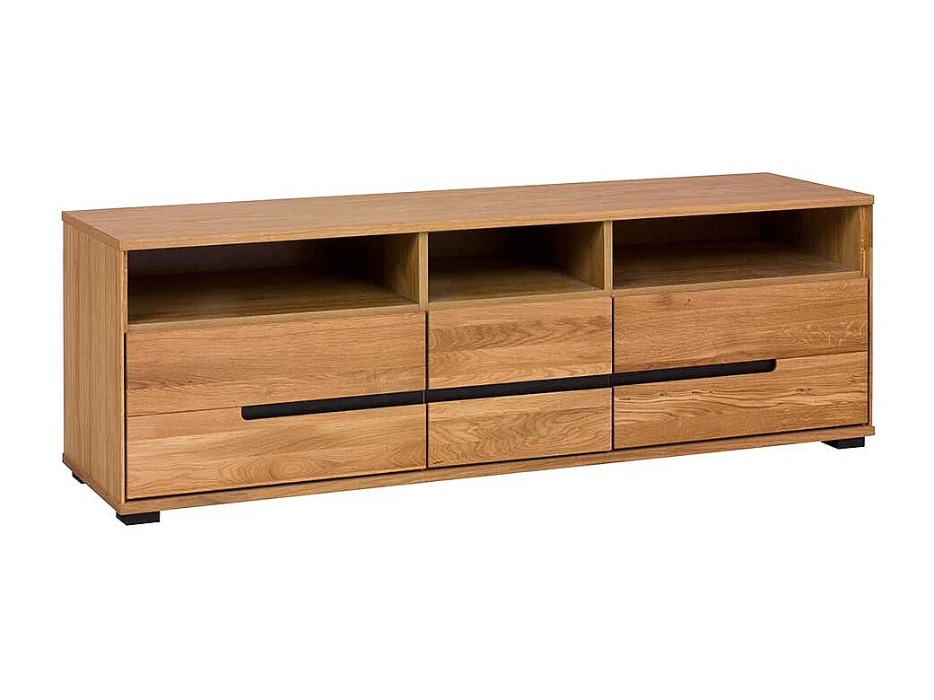Fernsehboard in Eichefarben 3 Soft Close Schubladen