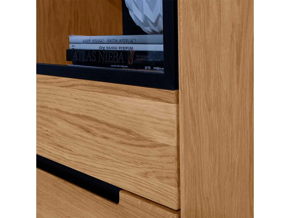 Fernsehboard in Eichefarben 3 Soft Close Schubladen