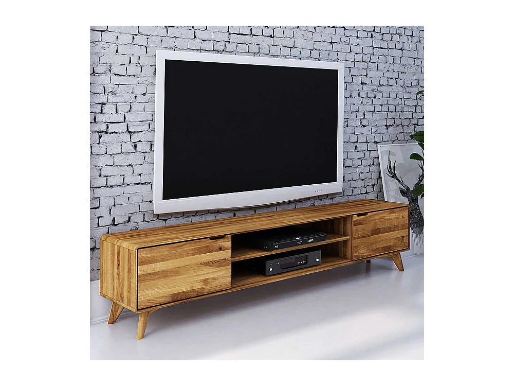 TV Lowboard aus Wildeiche Massivholz 220 cm breit