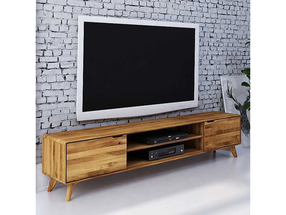 TV Lowboard aus Wildeiche Massivholz 220 cm breit