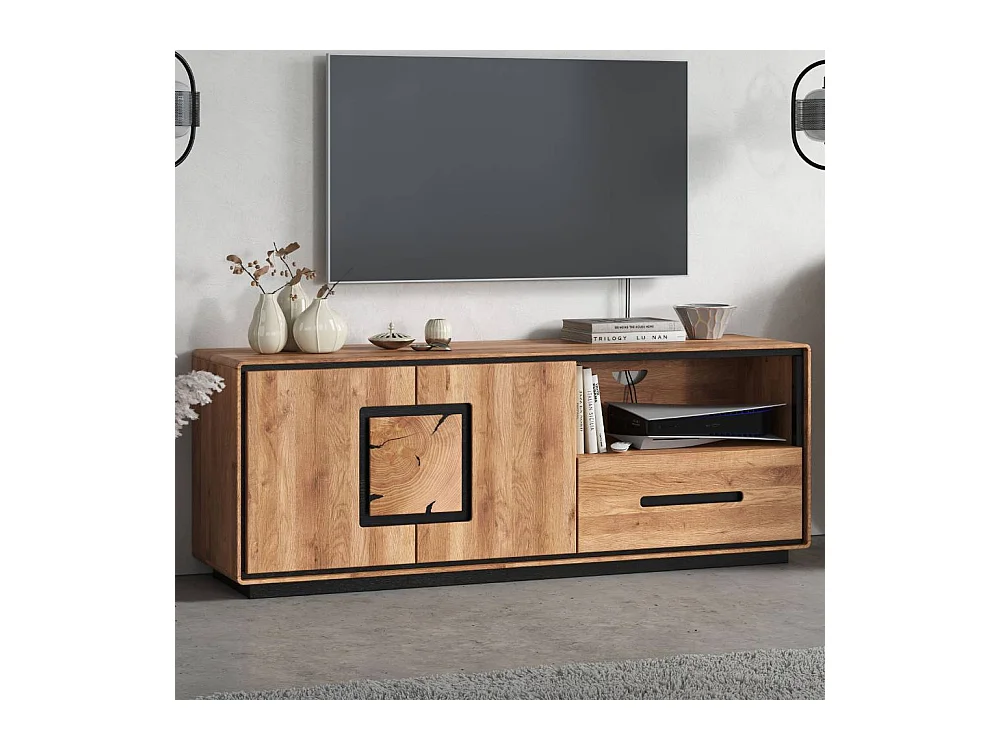 Phonomöbel Fernsehlowboard in modernem Design mit einem offenen Gerätefach