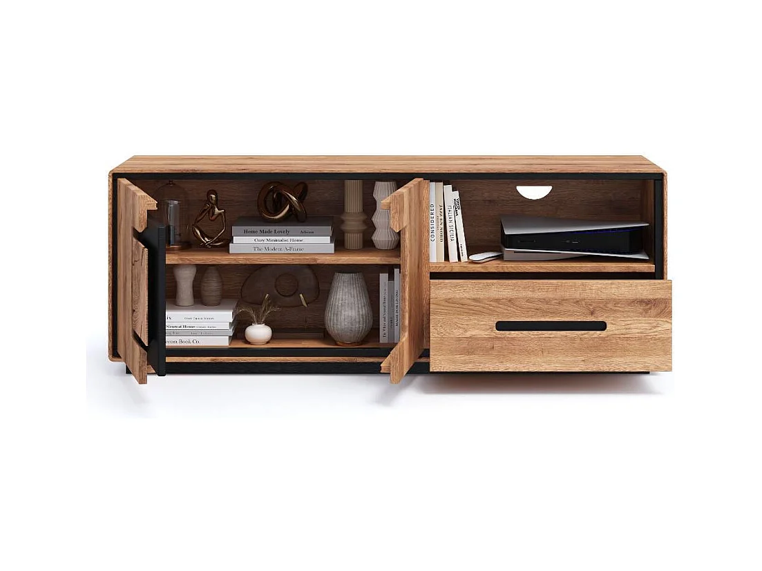 Phonomöbel Fernsehlowboard in modernem Design mit einem offenen Gerätefach