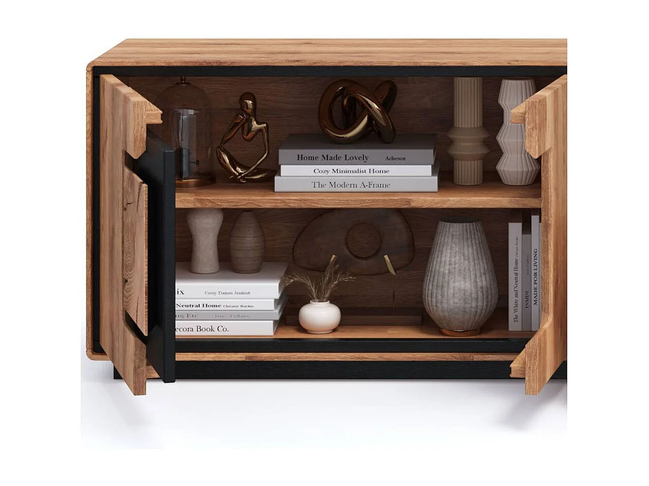 Phonomöbel Fernsehlowboard in modernem Design mit einem offenen Gerätefach