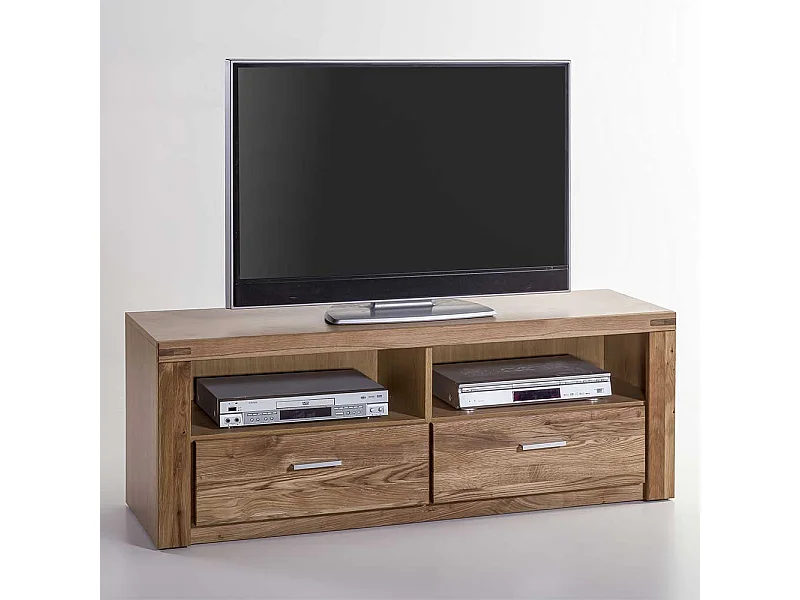 TV Lowboard aus Wildeiche teilmassiv zwei Schubladen