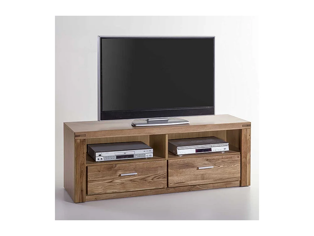 TV Lowboard aus Wildeiche teilmassiv zwei Schubladen