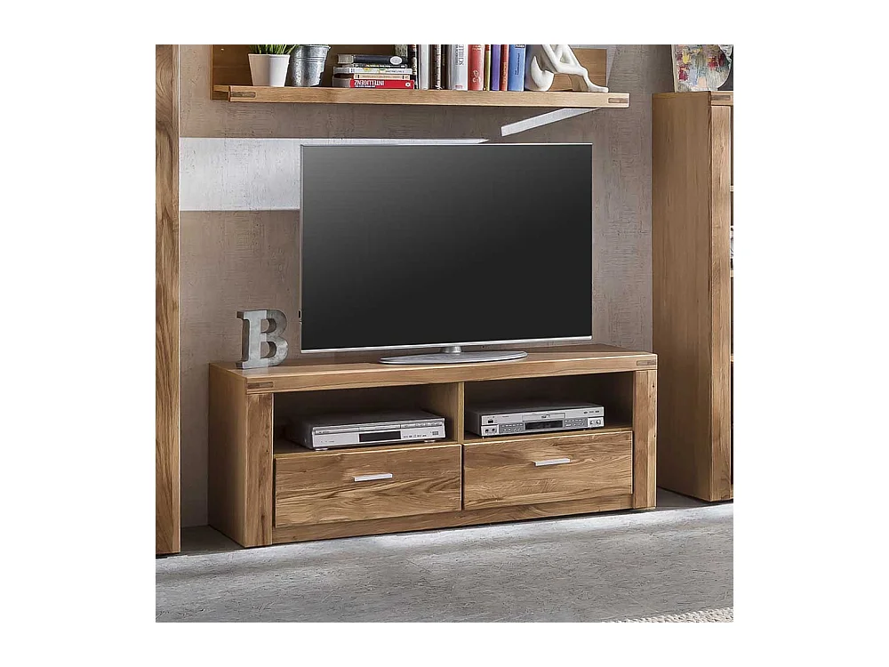 TV Lowboard aus Wildeiche teilmassiv zwei Schubladen