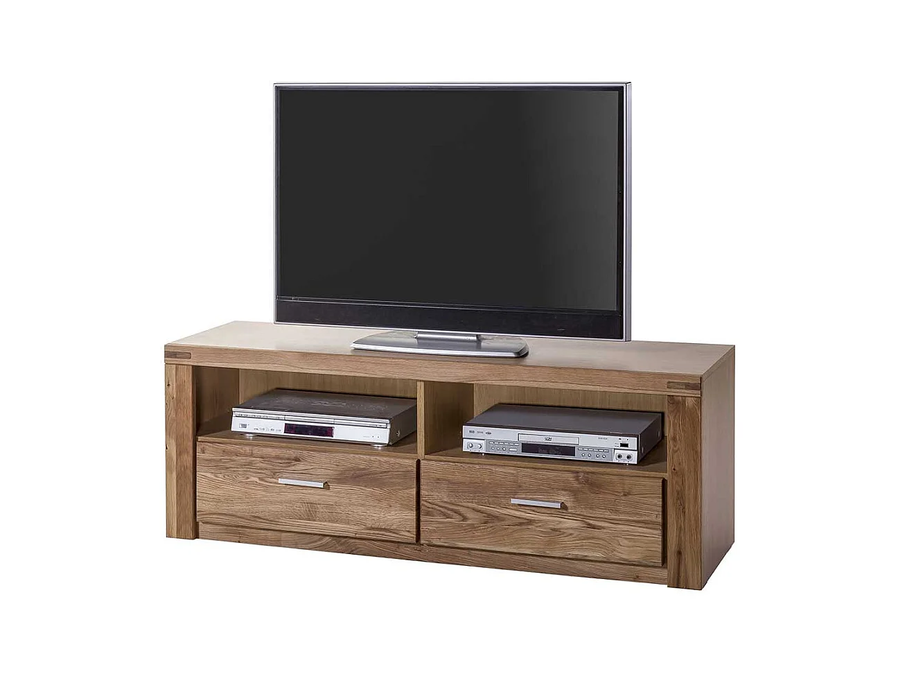 TV Lowboard aus Wildeiche teilmassiv zwei Schubladen