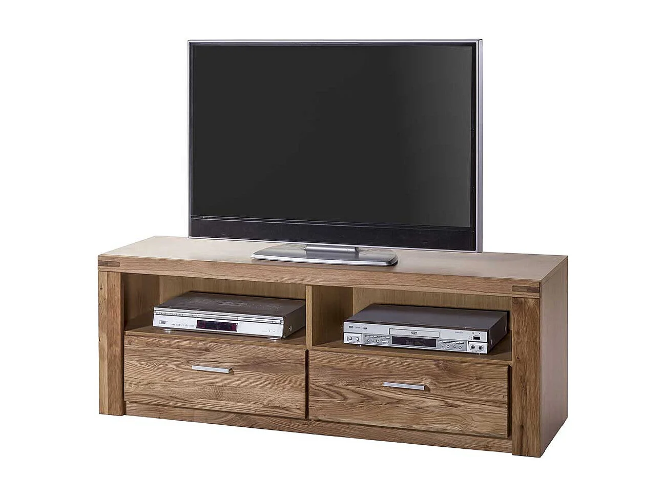 TV Lowboard aus Wildeiche teilmassiv zwei Schubladen